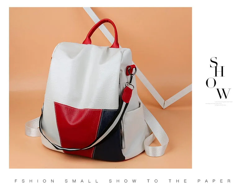 Multifunctional Backpack Women Leather Backpacks Female White School Bags For Teenage Girls Shoulder Bag Travel BackPack Mochila