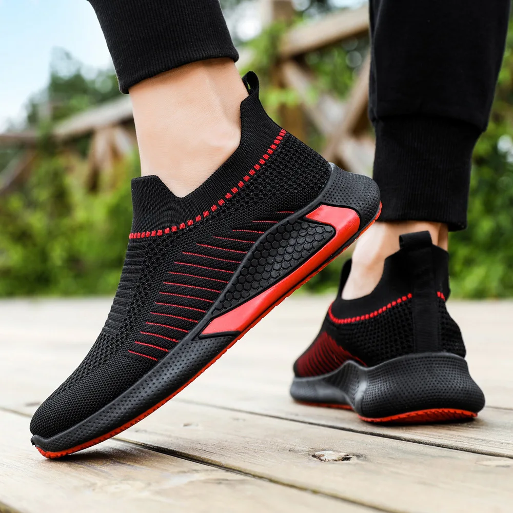 2020 jesień oddychająca wysoka rozciągliwość skarpetki męskie buty Trend w modzie Casual białe buty duże rozmiary męskie buty