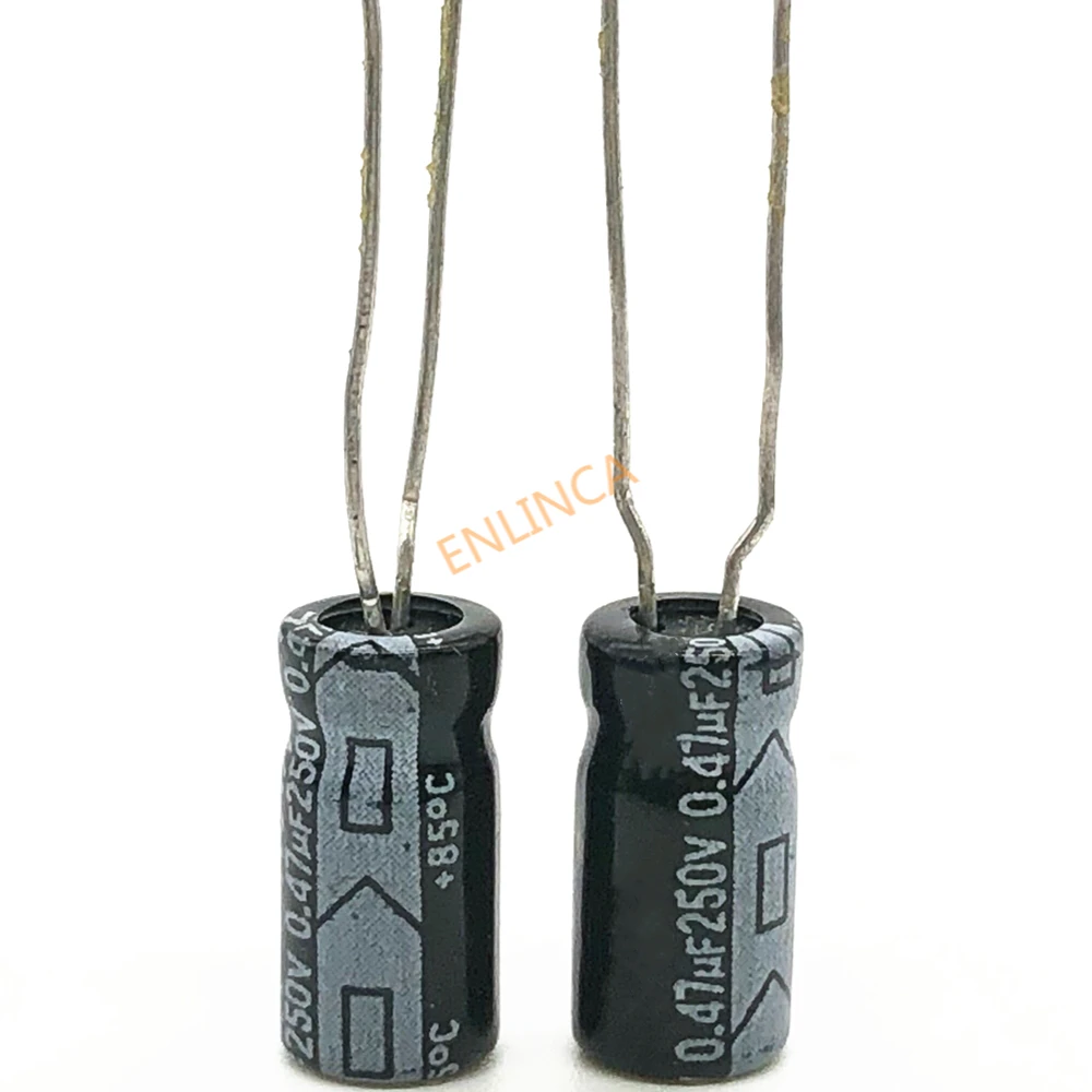 10pcs/lot 250v 0.47uf  6*12 20% RADIAL aluminum electrolytic capacitor 470NF 20%