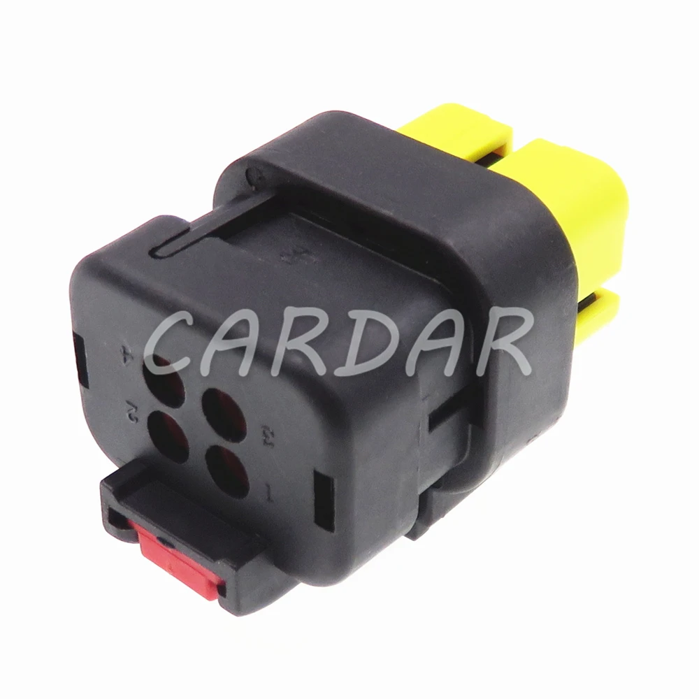 1 Set 4 Pin 1.6 Series Yellow Auto Connector AC Assembly Waterproof Plastic Housing Wiring Terminal Socket 776487-3