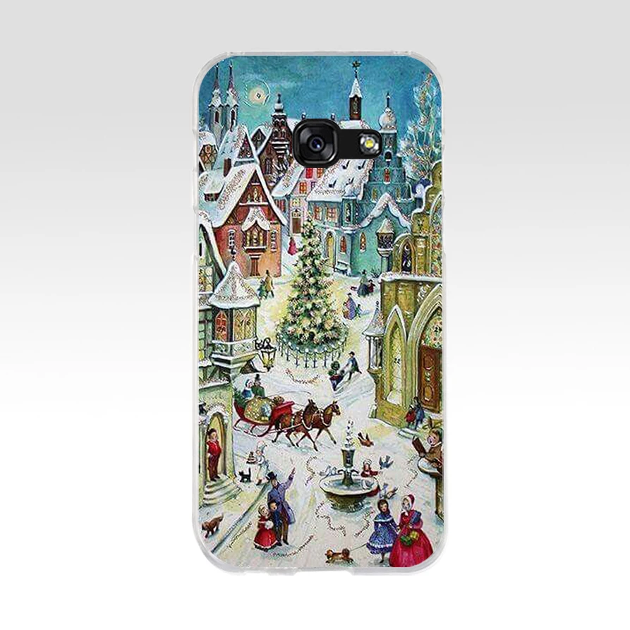 97SD New Year Snowman Colorful Merry Soft Silicone Tpu Cover phone Case for Samsung a3 a5  a6 plus a7 a8 a9 star lite s 6 7 8 9