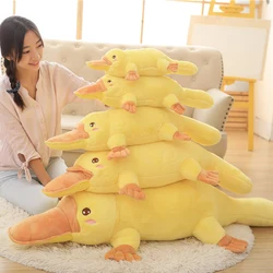 Duckbill Duckmole 오리너구리 거짓말 플러시 장난감 노란색 봉제 동물 베개 어린이 수면 동반 장난감, 50/60/80/100/120cm