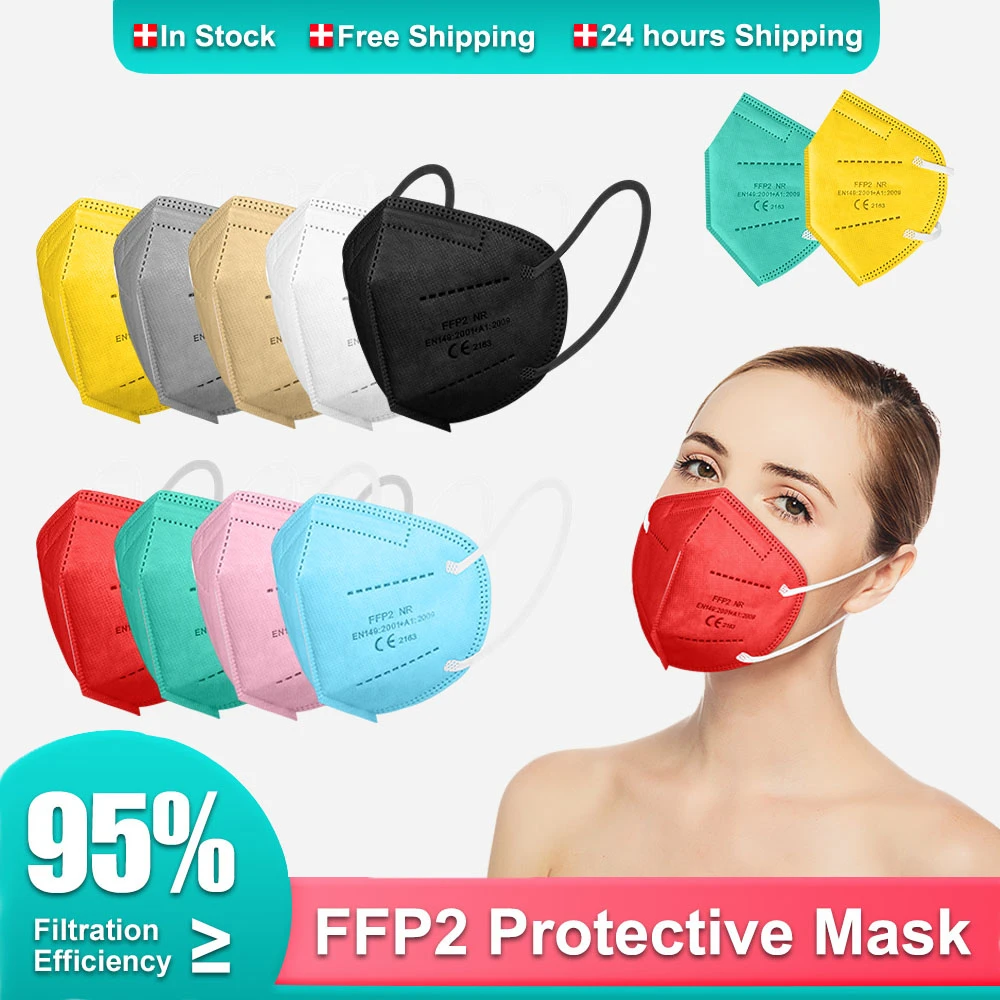 

KN95 FFP2 Face Mask colores 5 Layers ffp2mask ce reusable respirator mask ffp 2 Protective kn95 Mascarilla FPP2 Homologada ffp3