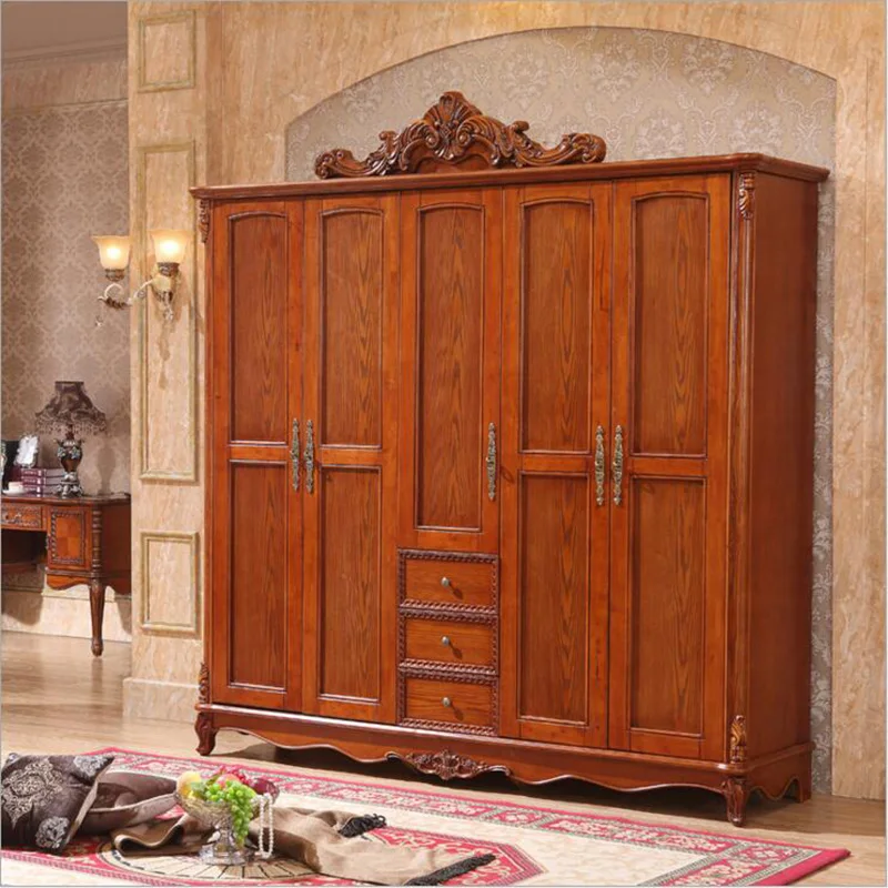 

four door wardrobe Antique European whole wardrobe French rural furniture wardrobe o1188