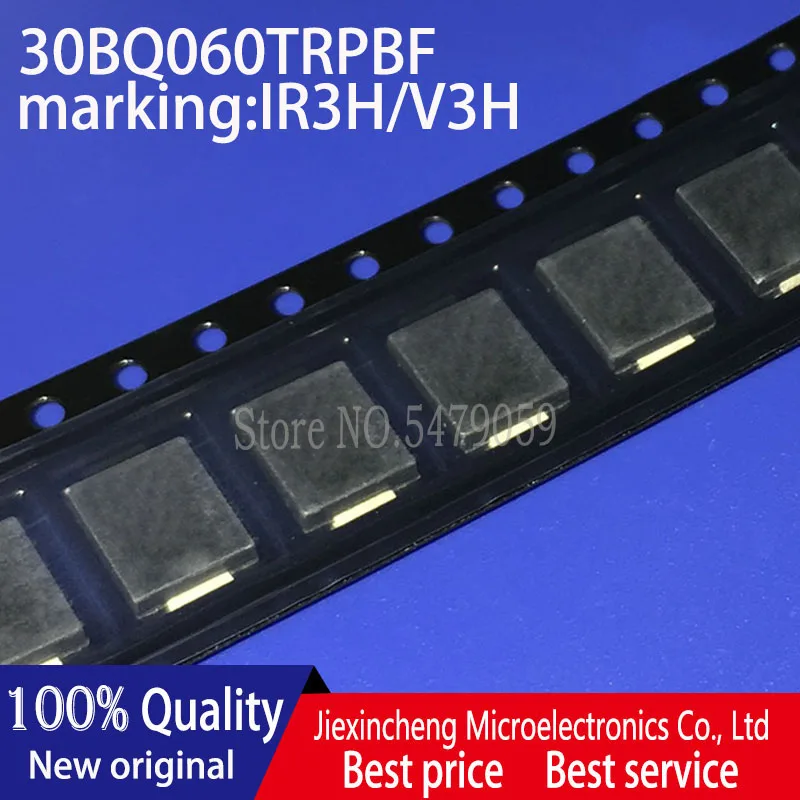 

(50pieces) 30BQ060TRPBF V3H/IR3H 30BQ060 30BQ060TR 3A 60V SMC DO-214AB Schottky diode New original