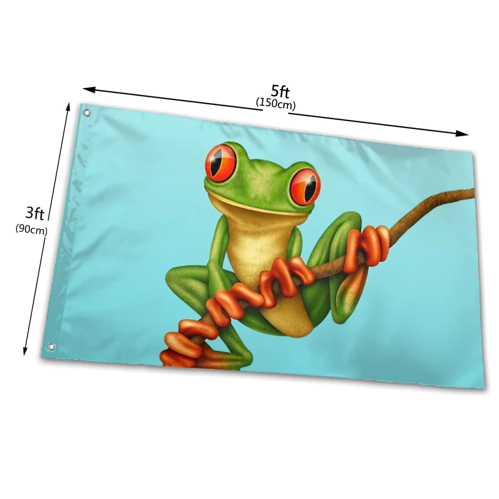 

Funny Frog Flag 90*150cm 120*180cm Indoor Outdoor Decoration Size Pattern Custom Flags