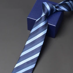 Brand New Men's Business Tie 7CM Wide Stroped Neck Tie For Men Fashion Formal Neckties Business Work Dress Shirt Ties Gift Box