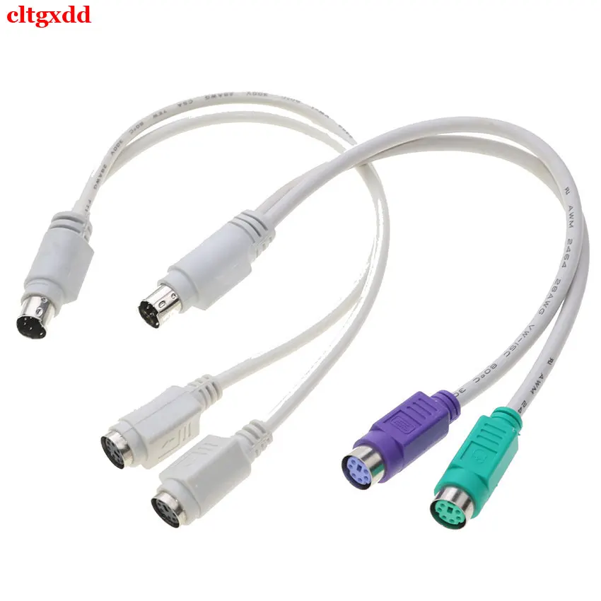 1 pcs motherboard PS2 PS/2 mouse keyboard splitter adapter cable 6-pin mini Din male to 2 female mouse card reader laser scanner