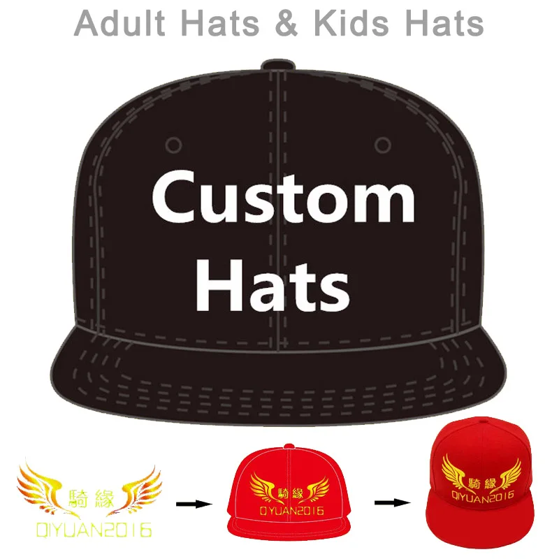 

Wholesale 10PCS/LOT Personalized Snap Mesh Back Adult Kids Size Personalization Logo Text Name Custom Baseball Hat Trucker Cap