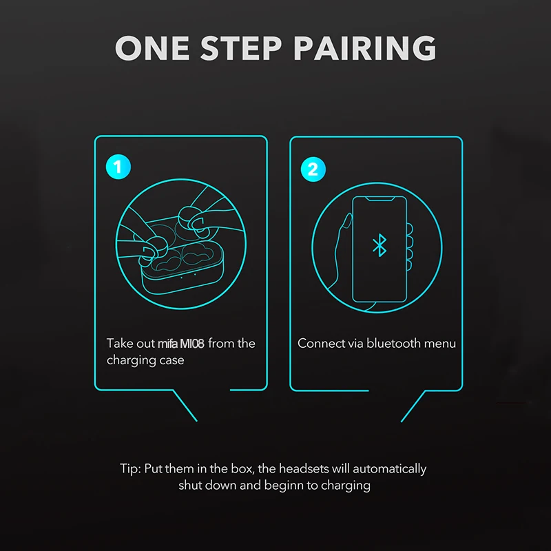 Mifa mi08 verdadeiro wiles estéreo cancelamento de ruído bluetooth fone ouvido sem fio fones