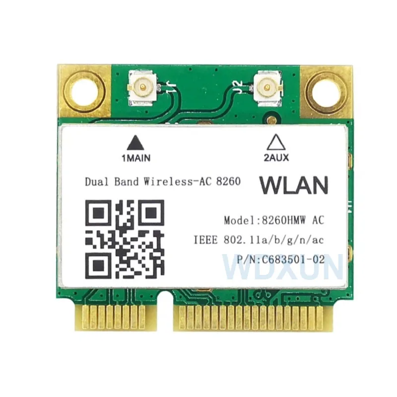 デュアルバンドwifiミニカード,Wireless-AC8260 8260hmw,intel 8260ac用,802.11ac,2x2,bluetooth 8260,pcie PC-E