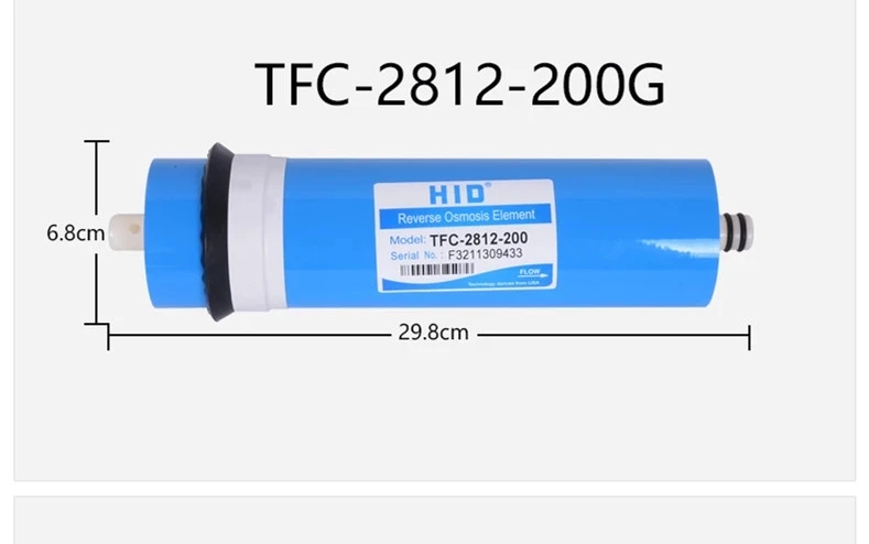 200gpd reverse osmosis water filter HID TFC-2812-200 ro membrane filter ro system + water filter osmosis housing 1/4 Quick Link