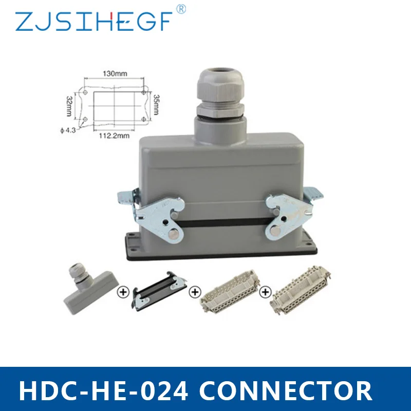 

He-024 Heavy Duty Connector 24 Core Rectangular Butt Type Waterproof Socket Connector for Aerospace Industry