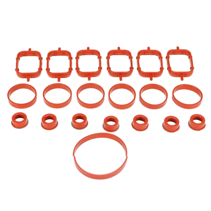 20PCS Car Intake Inlet Manifold Seal Gasket Repair Kit for-BMW E87 E46 E90 E91 E92 E93 E39 E60 M57 11617790198 (33mm)