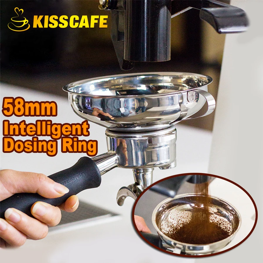 Coffee Dosing Ring for EK43 Grinder Intelligent Brewing Bowl Powder for Espresso Barista Tool Stainless Steel 58MM Portafilter