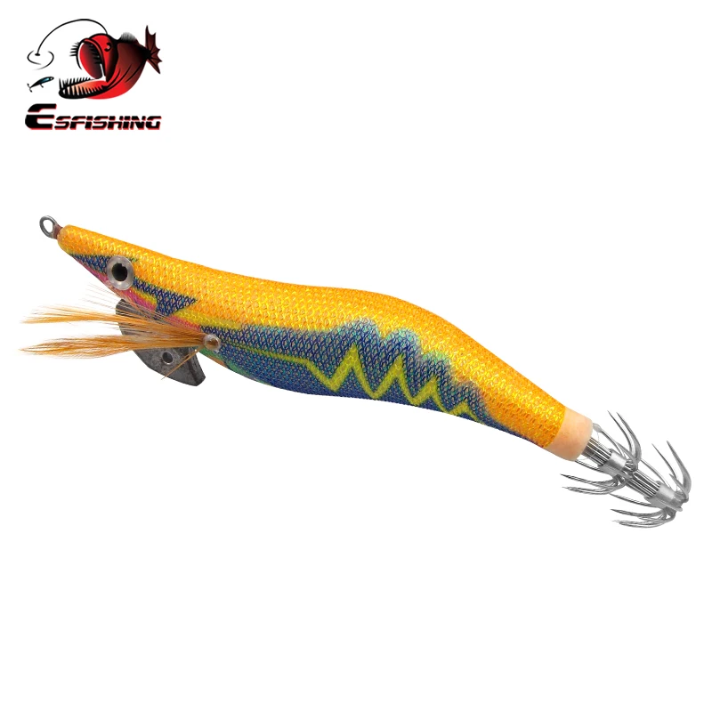 KESFISHING Luminous Squid Jig 2.0/3.0# Hard Bait Sea Fishing Lure 14g 16g Octopus Shrimp Cuttlefish Squid Hook