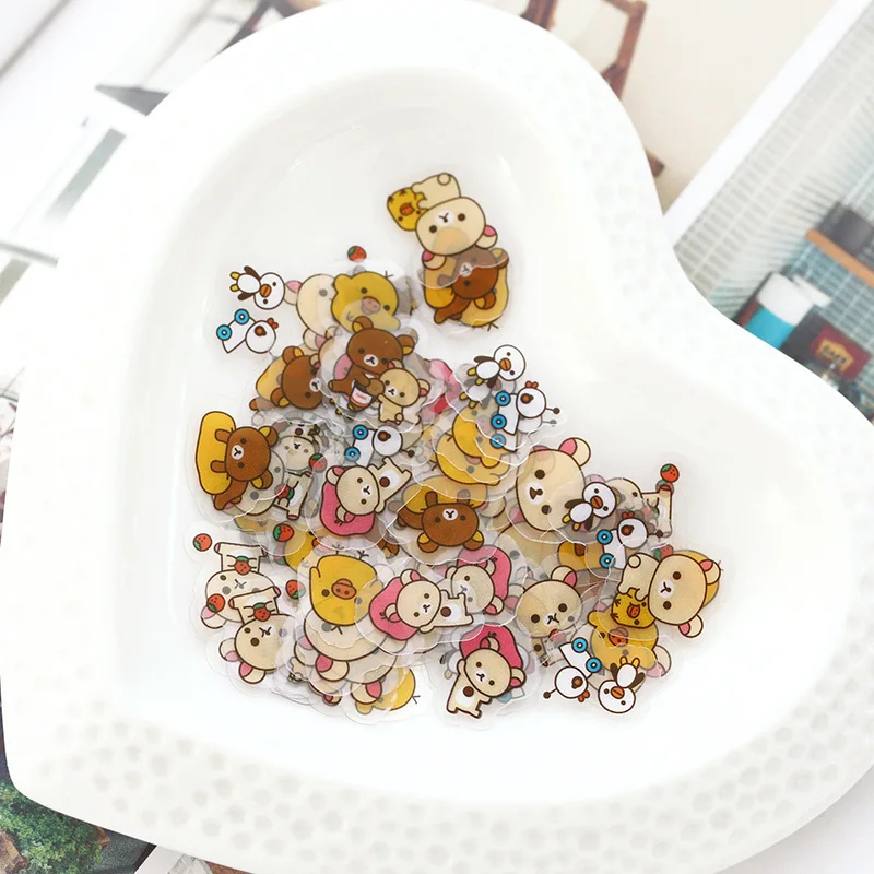 PVC sevimli Mohamm ayı Rilakkuma günlüğü sevimli japon seyahat yapışkanlı dekoratif albümü çıkartmalar Scrapbooking kırtasiye