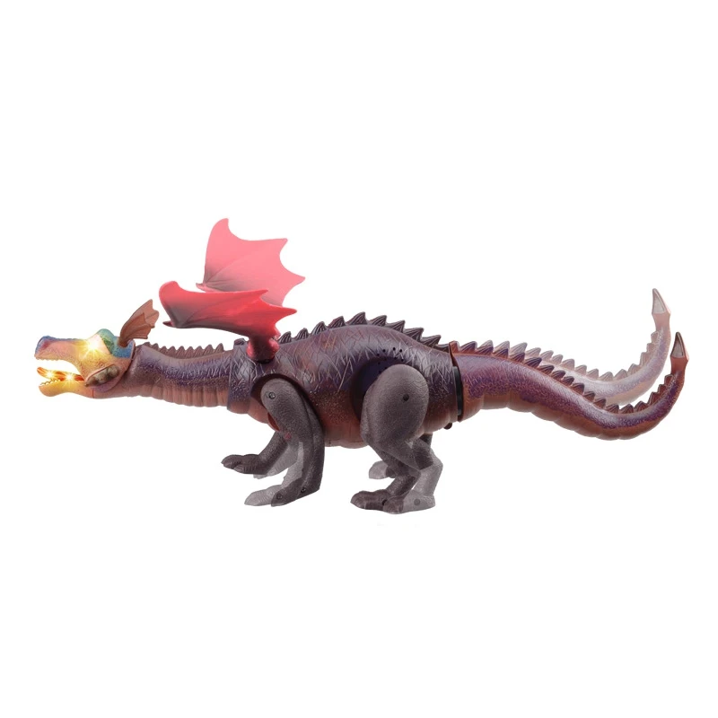 The Electric Fire Dragon Simulation Animal Toy Dinosaur Red Wings Acousto-optic Toys For Children Unisex Electronic Sounding