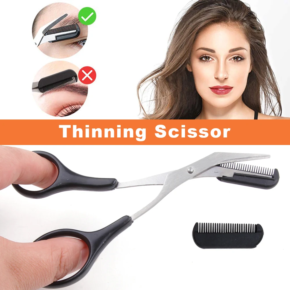 4/6/8/11Pcs Eyebrow Cutters Woman Eye Brow Trimmer Scissors Brow Comb Face Shaver Hair Removal Razor Tweezers Eyelash Brush