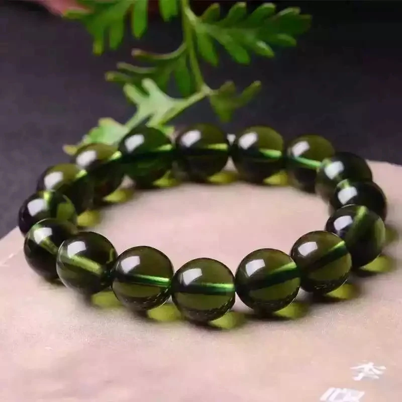 

Hot Sale A++ Natural Moldavite green aerolites crystal stone Bracelet energy apotropaic 22g-36g/ lot Unique Bracelet