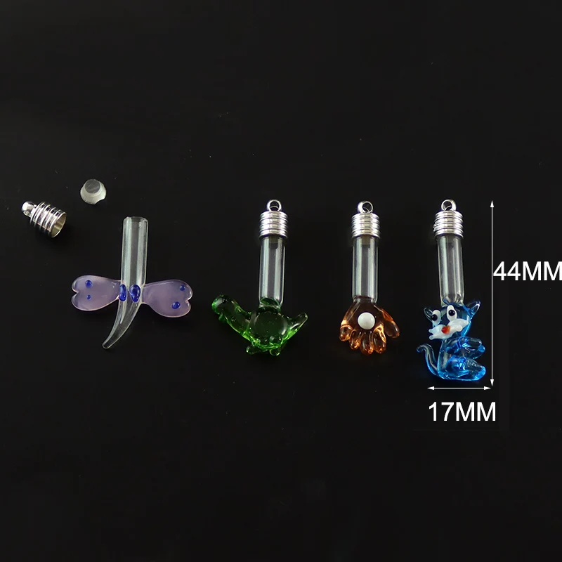 3PCS 6MM Glass vials Pendant Name On Rice Art Mini Glass Bottle Craft Miniature Wishing Bottle Jewelry Making