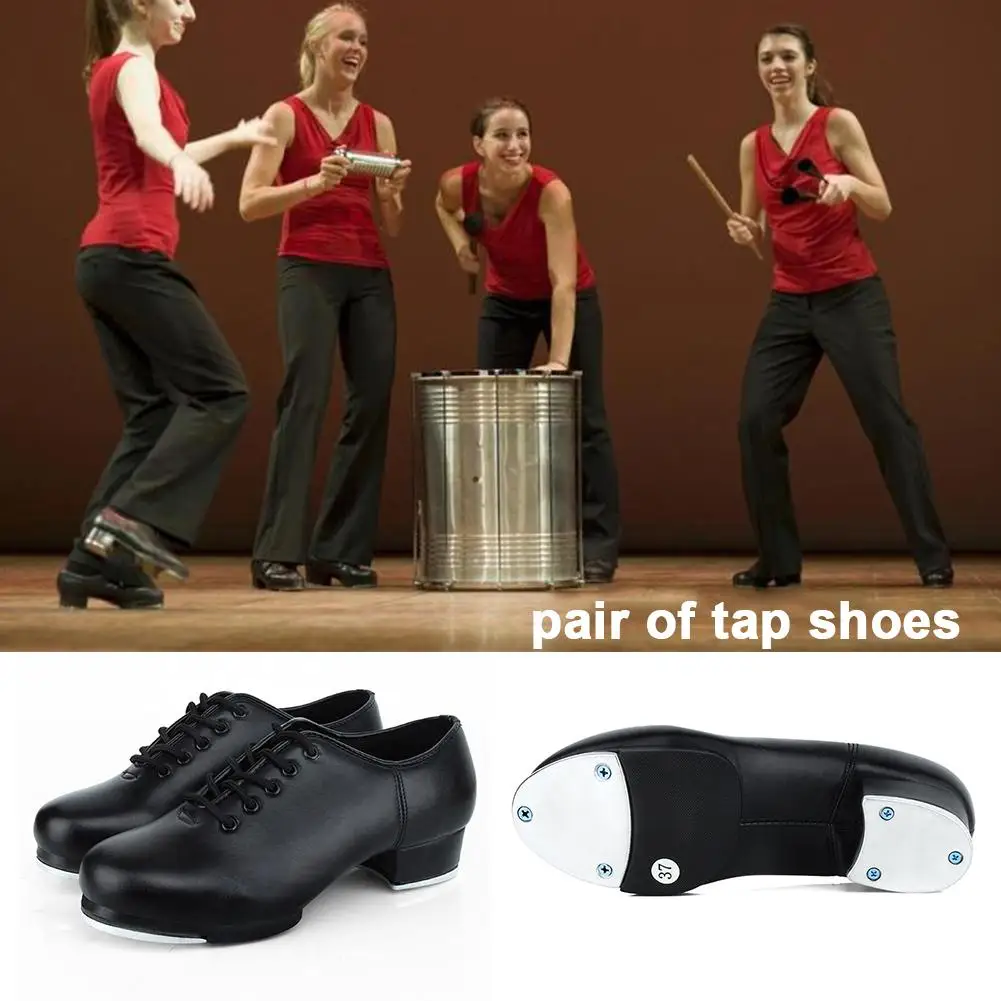 Chất Liệu Da Tập Giày Nữ Chia Đế Jazz Tap Dance Giày Người Lớn/Unisex Phối Ren Nữ Tập Giày nhảy Múa Giày