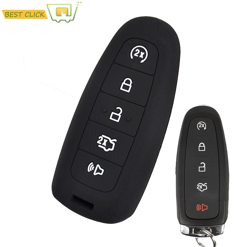 5 Button Silicone Remote Key Cover For Ford Edge Escape Expedition Explorer Focus Taurus Flex C-MAX Fob Case Shell Protector