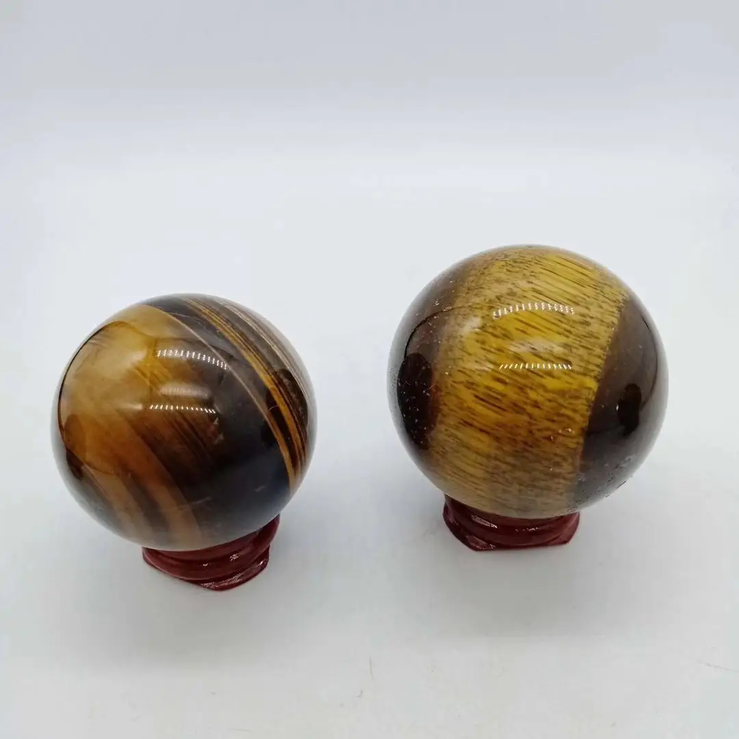 MOKAGY 35mm-40mm Yellow Tiger Eye Quantz Ball Natural Crystal Sphere for Decoration 1pc