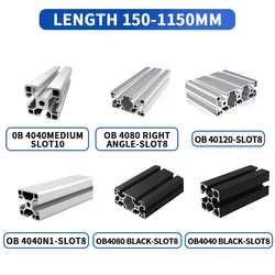 Industrial Aluminum Profile European Standard 4080L Bright Black Square Tube 40×80/4040N1/4080Right Angle/40120/4040Black/Medium