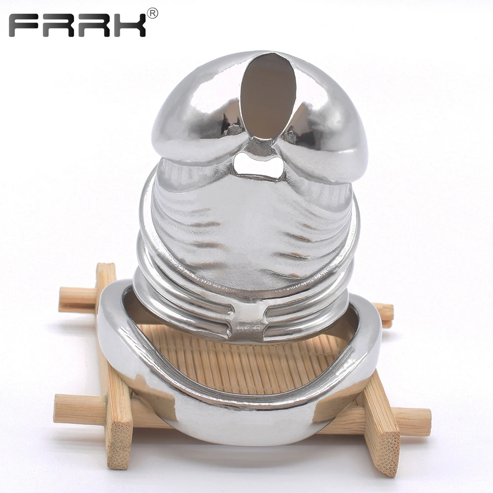 FRRK CBPenis Stainless Steel Chastity Cage for Male BDSM Sex Toys Sexual Wellness Shop Bondage Device Penis Rigs Erect Denial