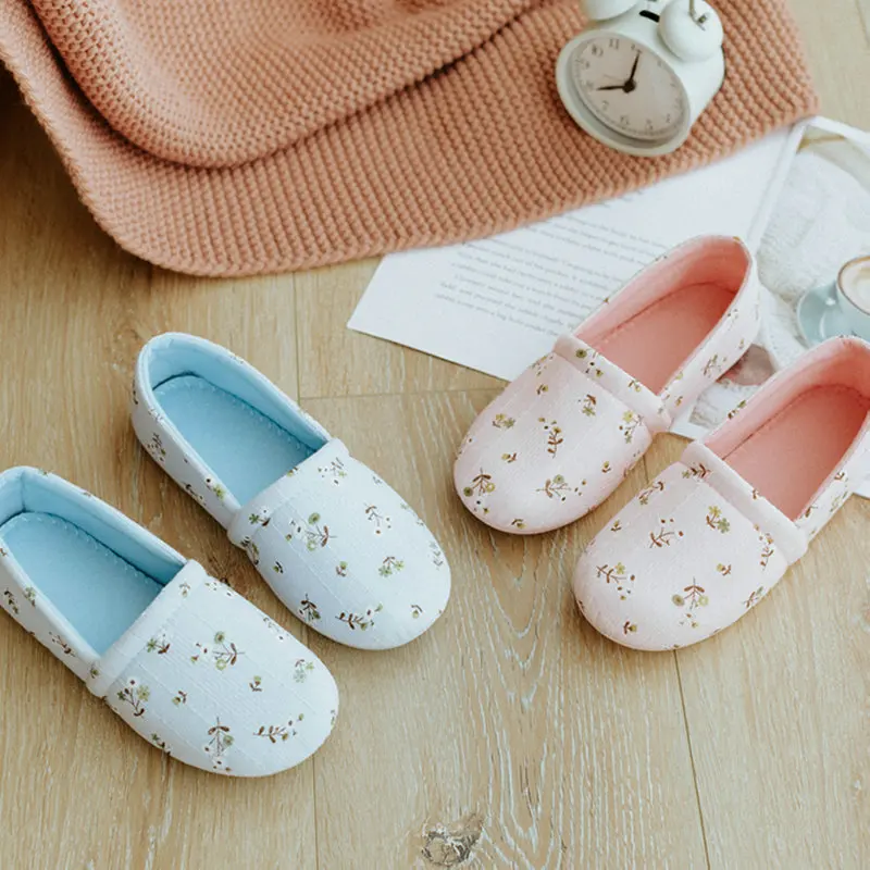 Summer Thin Bag Heel Small Fresh Breathable Home Soft Sole Indoor Spring Non Slip Cotton Women Slippers Wome Adult Famel Shoes