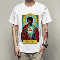 New Fashion Brand Pulp Fiction T Shirt Saint Jules Print T Shirt Summer Short Sleeve Shirts Tops Catholicism Tees T-shirt Tees