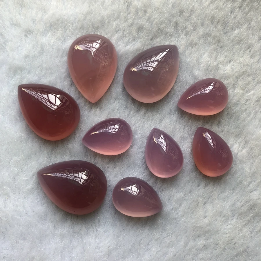 الأرجواني العقيق العقيق حبة كبوشن بالجملة 4 قطعة/الوحدة أحجام متنوعة 10x14 مللي متر إلى 18x25 مللي متر الكمثرى جوهرة حجر لجوه الخاتم #6