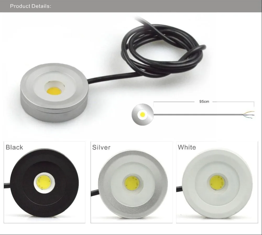 YRANK LED Cabinet Lamps 5W 7W COB LED Downlight AC85-265V Dimmable LED Spotligt Ceiling Puck Light Showcase Kitchen Stores