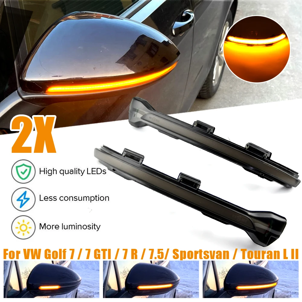 LED Dynamic Turn Signal Light Side Mirror Sequential Blinker For VW Volkswagen Golf 7 Jetta MK7 VII MK7 Golf 7.5 GTI R Touran