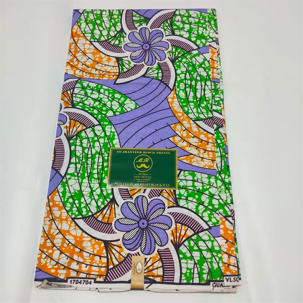 

2020 New Arrival Wax African Ankara Real Wax 6 Yards High Quality 100% cotton African Printed Fabric