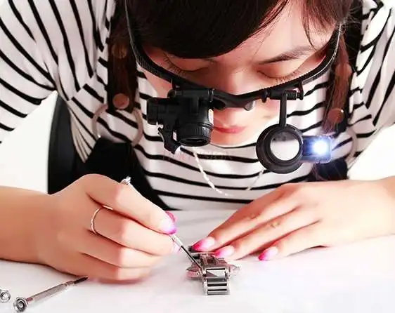 Glasses-type maintenance magnifying glass led with light binocular eyepiece inspection Jewelry electronic circuit clear times