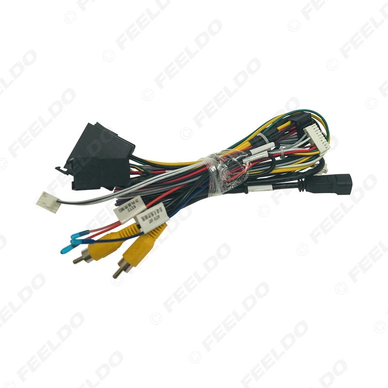 FEELDO Car Audio 16PIN DVD Player Power Calbe USB Adapter For Geely Bo Yue 2016 Stereo Plug Wiring Harness