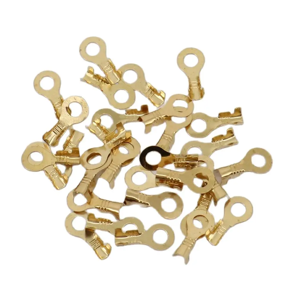 20PCS 4.2mm/5.2mm Ring Lugs Ring Eyes Copper Crimp Terminals Cable Lug Wire Connector Non-insulated Assortment Kit