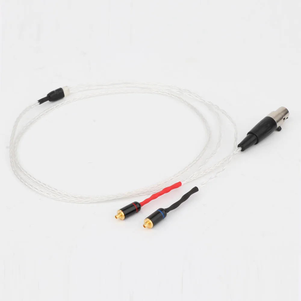 Hifi Audio 8Cores OCC Silver Plated Earphone Cable Replacement Cable For SE846 SE535 SE215 SE315 4Pin Mini xlr Plug