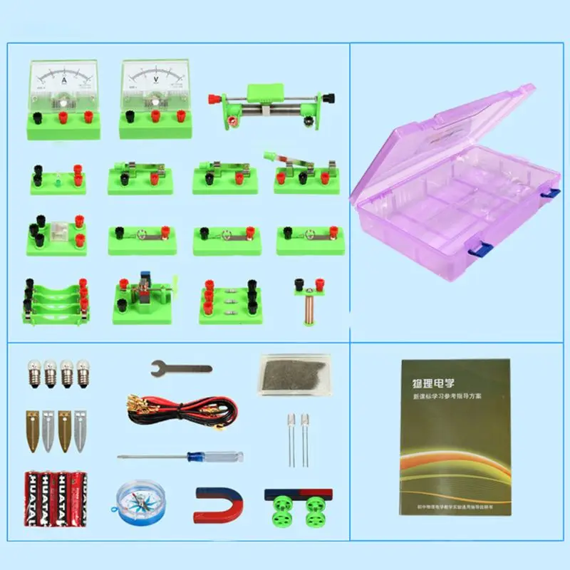 Electromagnetic Experiment Equipment Set Physics Labs Circuit Learning Kit Basic Electricity Discovery Principles Kit D5QC