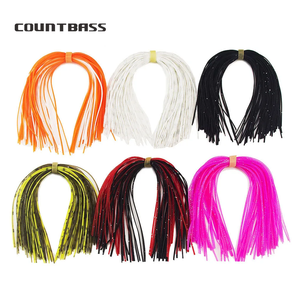 

60 Bundles 50 Strands Silicone Skirts Fishing Accessories, DIY Spinnerbatis Buzzbaits Rubber Jig Lures, Squid Rubber Skirts