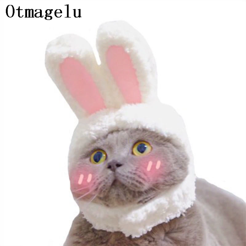 Funny Pet Dog Cat Wig Costume Warm Rabbit Hat For New Year Birthday Party Christmas Cosplay Accessories Props Puppy Headwear