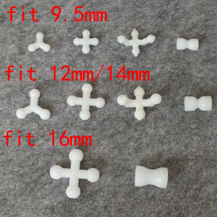 30 Stück passend für 9,5–16 mm weiße Kunststoff-Skelettperlen, Spielzeug-Verbindungsmaterialien für Tierpuppen-Zubehör – Detail 1