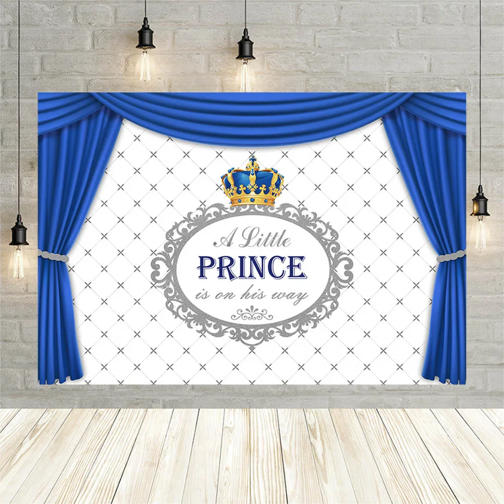 Avezano Royal Blue ผ้าม่านการถ่ายภาพพื้นหลังทารกแรกเกิดเด็กทารกอาบน้ำทองมงกุฎสีขาวฉากหลังสำหรับ Photo Studio Photophone