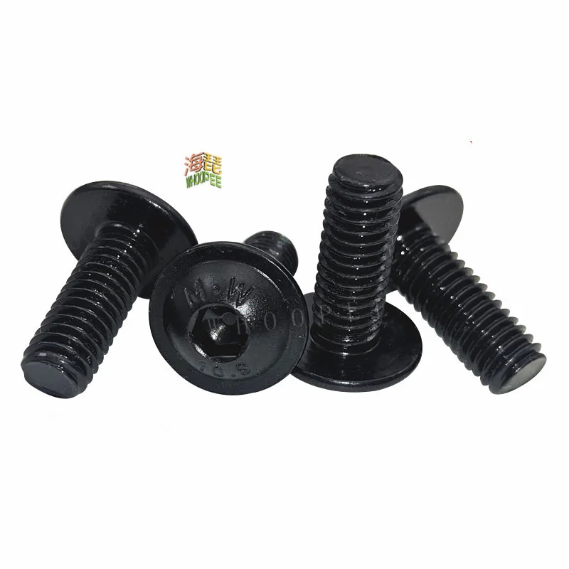 M4 M5 M6 M8 M10 Bolt Socket Flange Button Head Screws 10.9 High Tensile Black Allen Bolts GB7380.2 L=10-30mm