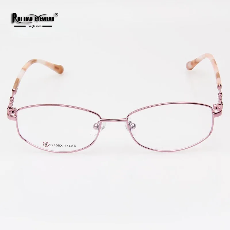 Pink Eyeglasses Frame Alloy Glasses Frames Full Rimless Optical Spectacles Rui Hao Eyewear 92405