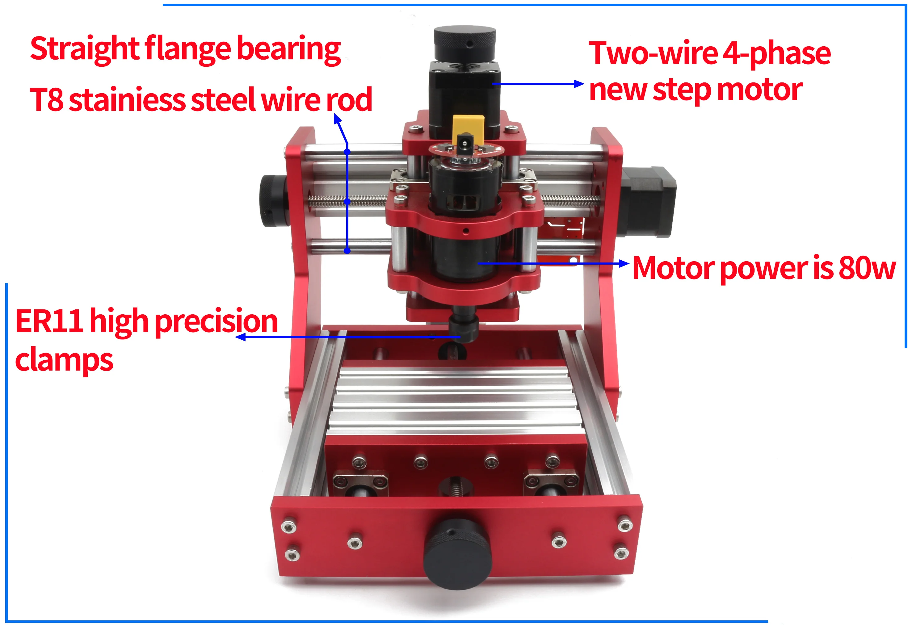 CNC Laser Engraving Router mini machine For Wood 1310 pvc pcb Whole Matal Frame with ER11 collet