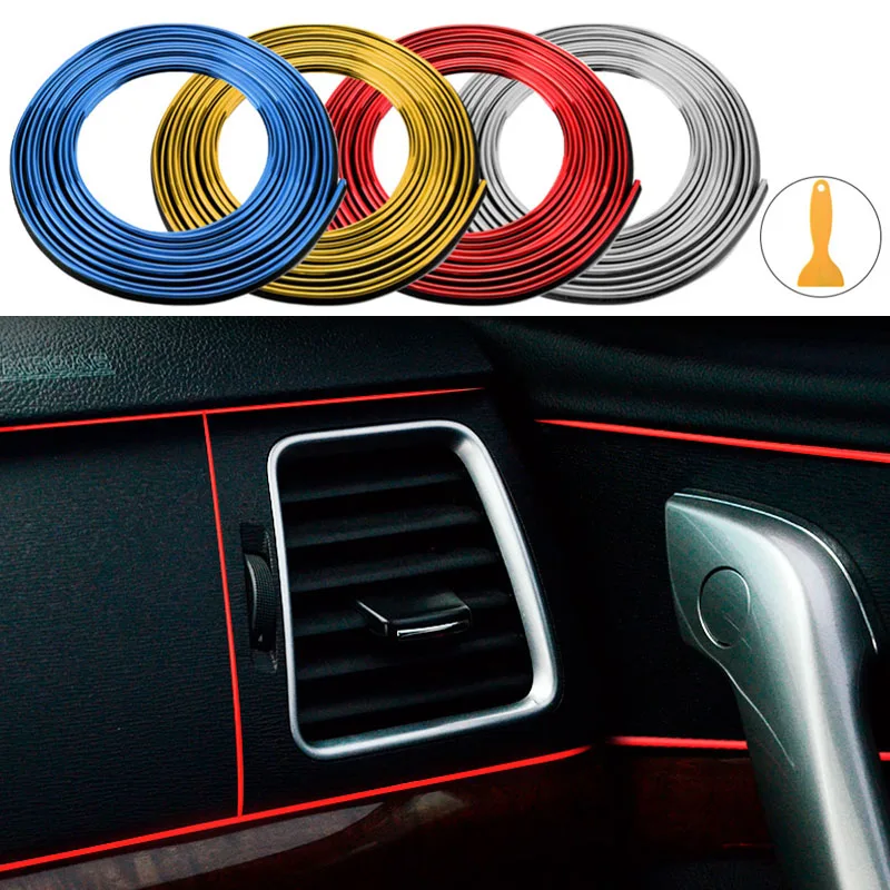 Car Door Edge Dashboard Air Vent Steering-wheel Decoration For Peugeot 307 206 308 407 207 3008 406 208 508 301 2008 408 5008