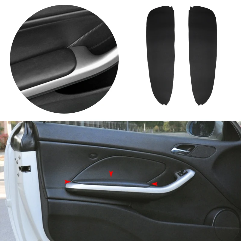 

2pcs Car Front Door Armrest Panel Cover Microfiber Leather Interior Sticker Trim For BMW 3 Series E46 1998 1999 2000 - 2006